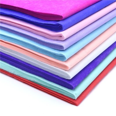 40pcs/lot Solid Color Tissue Paper Wrapping Fiber Texture Fl