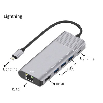 6 in 1 Docking Station 3  Lightning to RJ45 Network Car