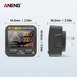 ANENG AC11 Digital display socket tester plug polarity phas