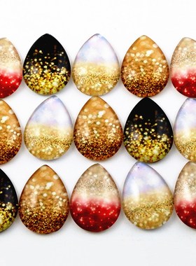 10pcs 18x25mm  Drop Size Mixed Handmade Photo Glass Drop St