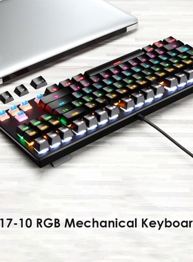 917 10 USB Wired Blue Switch Mechanical Gaming Keyboard for