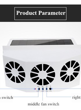 3 Cooler Car Solar Powered Fan Energy Cooling Vent Exhaust F
