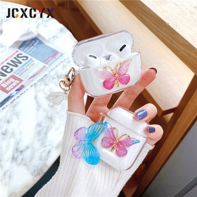 Cartoons 3D Electroplating butterfly Keychain transparent h