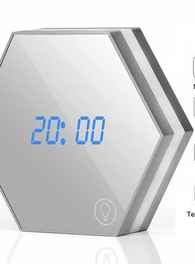 Digital Wall Alarm Clock Modern Design Mirror LED Clock Snoo