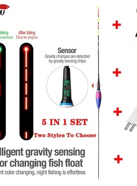 Gravity Sensor Smart Fishing Led Light Float 5in1 Set Bite A
