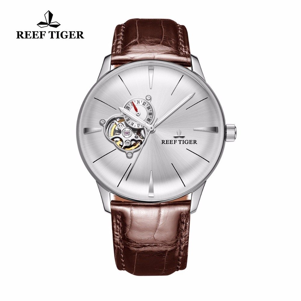New Reef Tiger/RT Dress Watches for Men Convex Lens Glass To