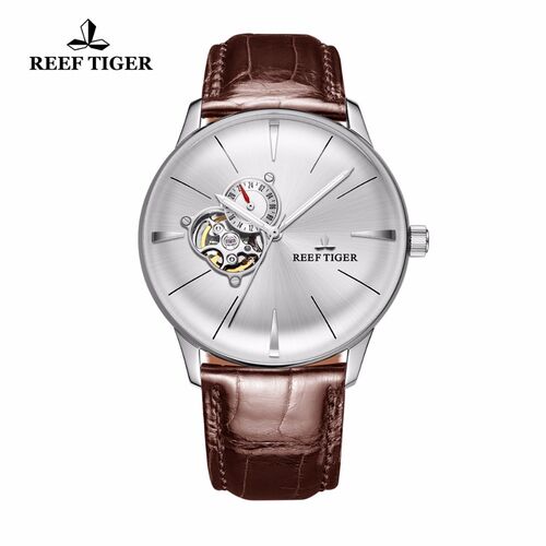 New Reef Tiger/RT Dress Watches for Men Convex Lens Glass To