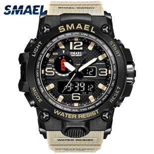 Men Military Watch 50m Waterproof Wristwatch LED Quartz Clo