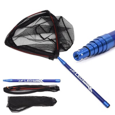 Triangle Dip Net Head Carbon fiber Rod 2.1m 6 sections Porta