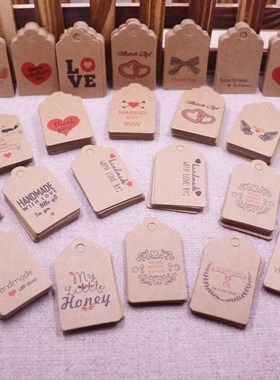 DIY 100pcs 3x5cm love tag handmade new paper card  present