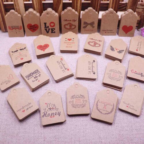 DIY 100pcs 3x5cm love tag handmade new paper card  present