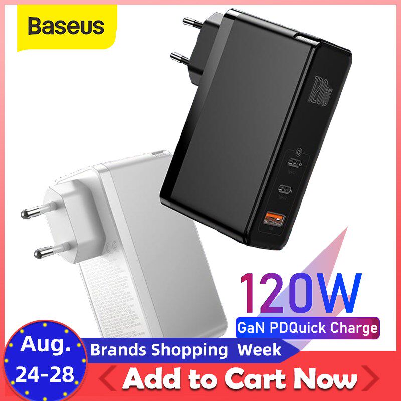 Baseus 120W GaN Charger Quick Charge 3.0 4.0 for MacBook Pro