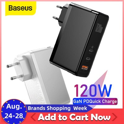 Baseus 120W GaN Charger Quick Charge 3.0 4.0 for MacBook Pro