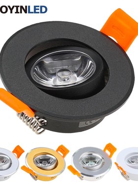 Aluminum Round LED Dimmable Ceiling Downlight 3W AC90 260V