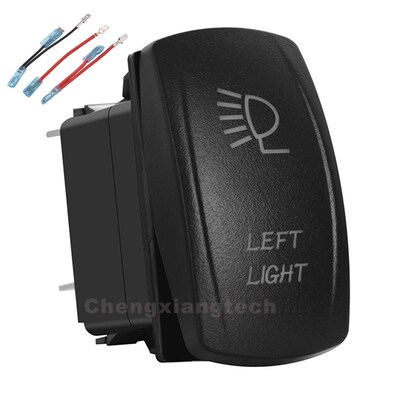 Left Light Green Led 12v/24v Toggle Rocker Push Switch 5 Pi