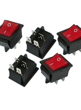 2PCS KCD4 25x31mm Big Ship Type Switch Red 4 Pin 2 Position