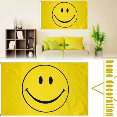 Happy Face Flag Sunnny Yellow Smiley Face Banner Smile Penn