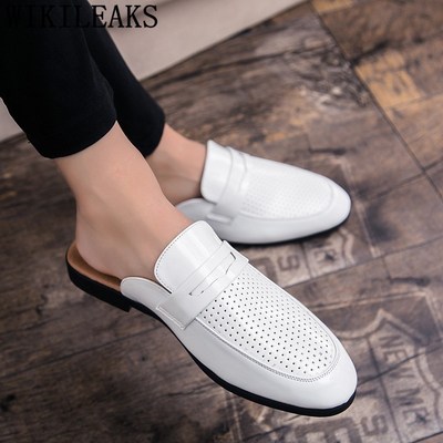 Half Shoes For Men Mule Masculino British Mens Shoes Casual