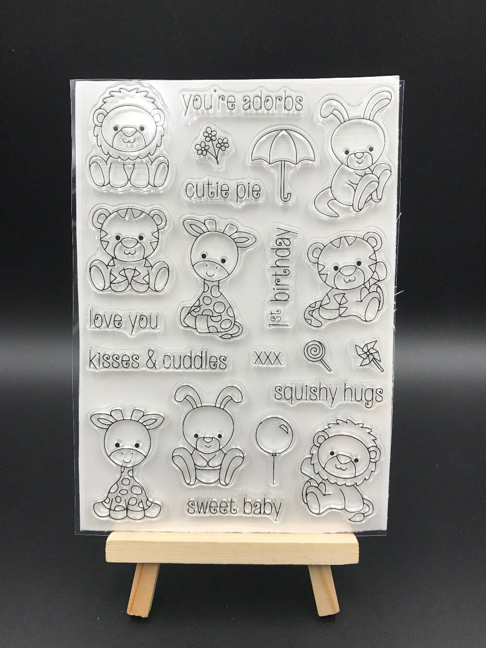cartoon animals transparent clear silicone stamp/seal for d