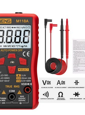 M118A Digital Mini Multimeter Tester Auto Mmultimetro True R