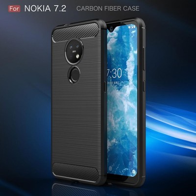For NOKIA 7.2 6.2 2.3 Hybrid Brushed Carbon Fiber Case Soft