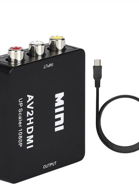 Portable Size Black RCA AV to HDMI Converter /Adapter Suitab