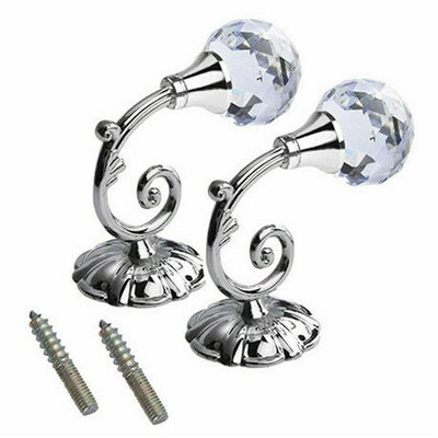 2PCS Luxury Crystal Glass Curtain Holdback Wall Tie Back Hoo