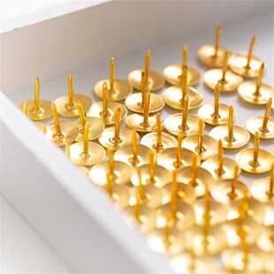 100pcs/box Gold Color Metal Thumb Tack in Board Message Pape