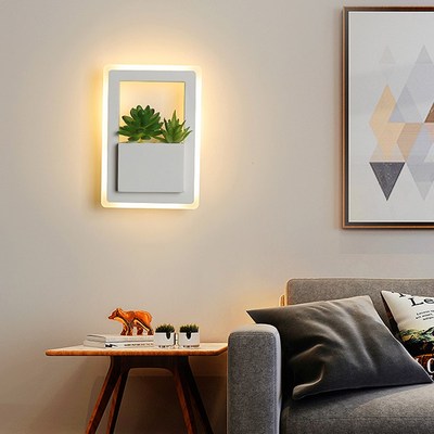 Nordic plant wall lights Creative bedside bedroom 11W sconce