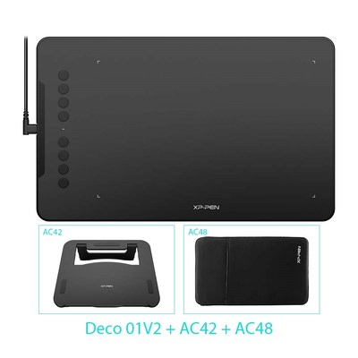 Deco 01 V2 10'' Drawing Tablet Graphics Digital Tablet Tilt