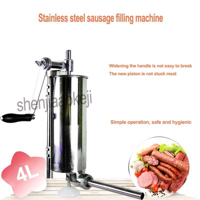 4L Home Stainless Steel Vertical Sausage Stuffer Manual saus
