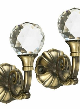 Home Decor Curtain Hanging Hooks 2X Large Metal Crystal Glas