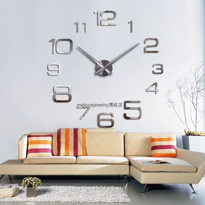 Large Wall Clock Modern design Acrylic Mirror Clocks Europe