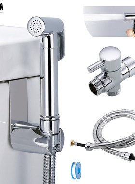 Toilet hand held bidet sprayer kit brass chrome plated bath