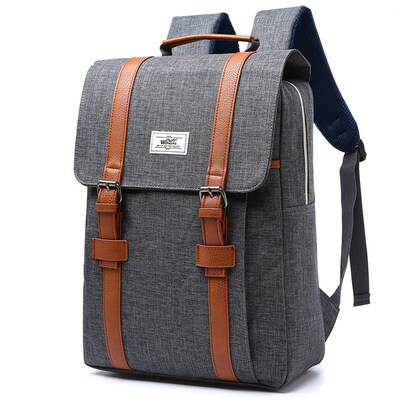 Women Canvas Backpack Casual Rucksacks Female 15 inch lapto