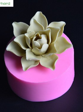 3D White Lotus Mold Big Rose Silicone Mold Cake Decorating T