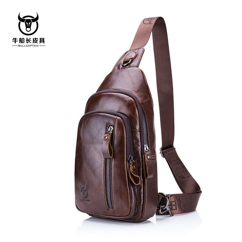 bullcaptain genuine leather crossbody bags men leather shou