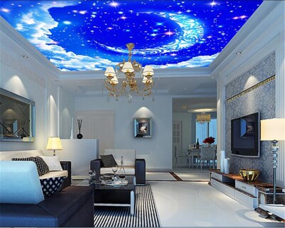 beibehang Wall 3D Personality Beautiful Dream Star Moon Clou