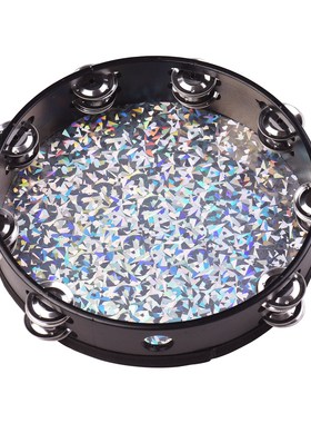 8/10 Inch Wooden Radiant Tambourine Handbell Hand Drum with