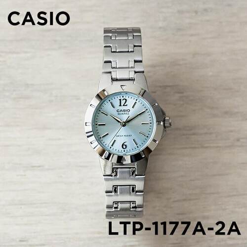 卡西欧CASIO碎碎冰女款简约石英表钢带 LTP-1177A-2A高级感浅蓝色