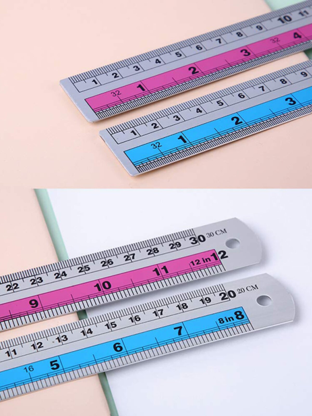 강철 눈금자 알루미늄 구리 플라스틱 나무 눈금자 15CM 20CM 30CM 직선 측정 그리기 그리기 도구