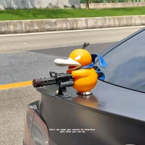 马路悍匪加特林可达鸭车载手办搞怪车顶公仔男女生车内装饰品摆件