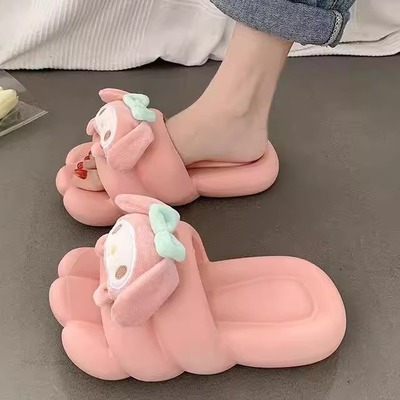 新款2024年女外穿卡通凉拖可爱甜美软底防滑家居踩屎感一字拖鞋