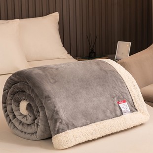 珊瑚绒毛毯m铺床单小被子牛奶法兰绒单人午睡办公室盖毯 冬季 加厚