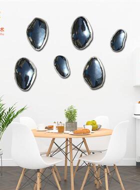 现货树脂电镀银色石头水滴造型家居样板房壁饰摆设现代桌面装饰品