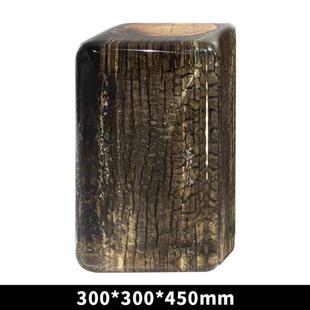 铂晶简约透明异形树脂凳子艺术餐厅餐凳别墅酒吧树桩矮凳墩子