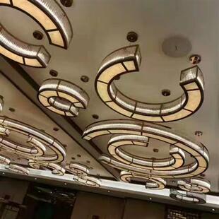 饰灯具 现代风酒店餐厅大堂灯饰艺术工程灯设计创意水晶吊灯装