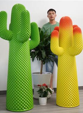 仿真仙人掌雕塑网红植物衣帽架玻璃钢落地大摆件商场店铺客厅装饰