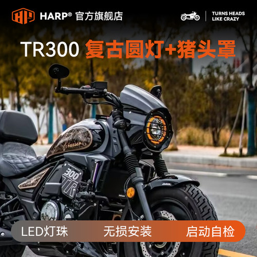 哈普摩托车大灯猪头罩TR300无损