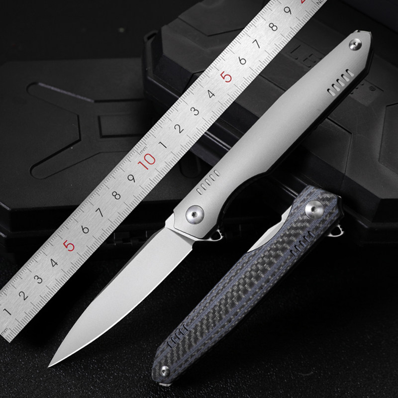 傲斯m390粉末钢折叠刀钛合金开刃折刀户外随身防身小刀锋利水果刀
